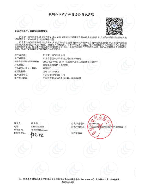 强制性认证产品符合性自我声明
